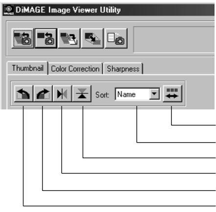KONICA MINOLTA DIMAGE IMAGE VIEWER UTILITY 1.0 FOR DIMAGE 7&5 - To Rotate, Flip and Sort Thumbs: - 1