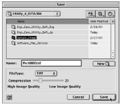 KONICA MINOLTA DIMAGE IMAGE VIEWER UTILITY 1.0 FOR DIMAGE 7&5 - Click the "Save an Image" button in the main window. - 1
