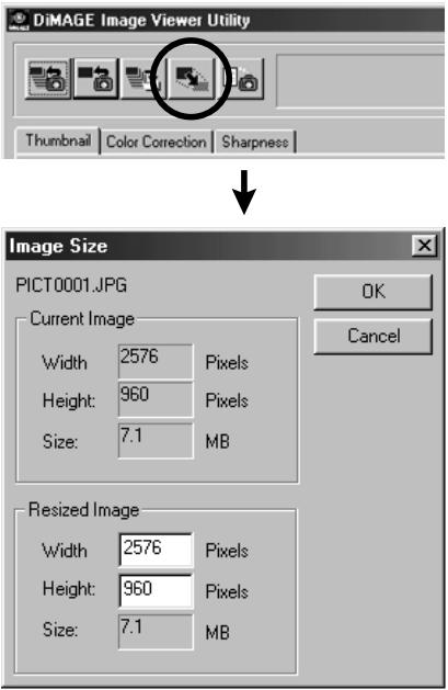 KONICA MINOLTA DIMAGE IMAGE VIEWER UTILITY 1.0 FOR DIMAGE 7&5 - To Change the Image Size: - 1