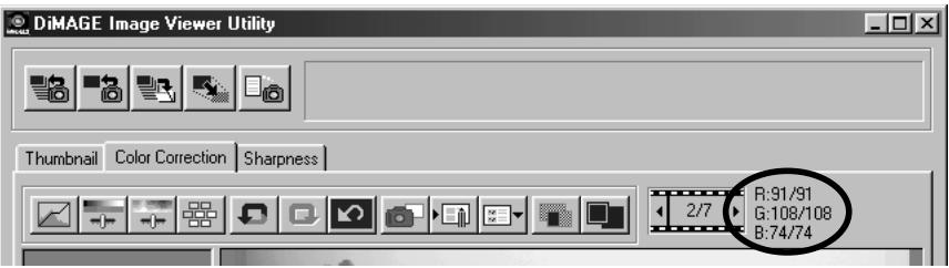 KONICA MINOLTA DIMAGE IMAGE VIEWER UTILITY 1.0 FOR DIMAGE 7&5 - RGB Value Display: - 1