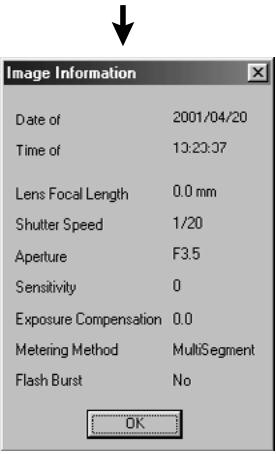KONICA MINOLTA DIMAGE IMAGE VIEWER UTILITY 1.0 FOR DIMAGE 7&5 - To Display the Image (Recording) Information: - 2
