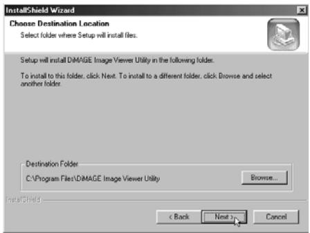 KONICA MINOLTA DIMAGE IMAGE VIEWER UTILITY 1.0 FOR DIMAGE 7&5 - Click the "Starting up the DiIMAGE Image Viewer Utility installer" button. - 2