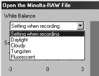 KONICA MINOLTA DIMAGE IMAGE VIEWER UTILITY 1.1 FOR DIMAGE 7&5 - Select a white balance option to apply from the white balance selection menu. - 1