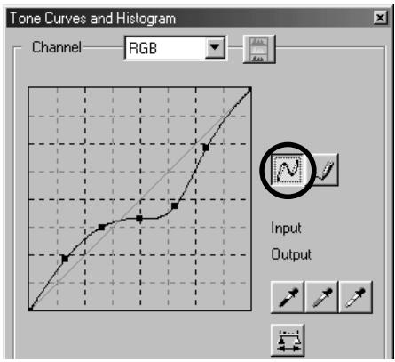 KONICA MINOLTA DIMAGE IMAGE VIEWER UTILITY 1.1 FOR DIMAGE 7/5/X/S304/S404 - To Draw a Free Hand Tone Curve: - 2