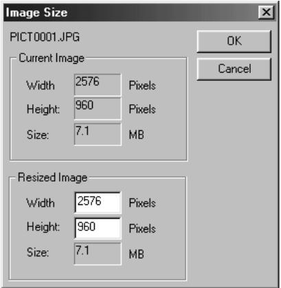 KONICA MINOLTA DIMAGE IMAGE VIEWER UTILITY 1.1 FOR DIMAGE 7/5/X/S304/S404 - To Change the Image Size: - 3