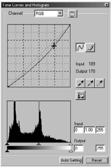 KONICA MINOLTA DIMAGE IMAGE VIEWER UTILITY FOR DIMAGE S304 - Click the "Tone Curves/History Correction" button. - 1