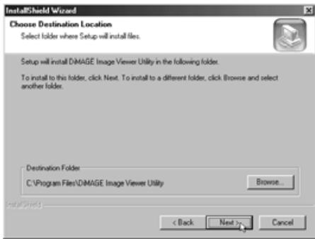 KONICA MINOLTA DIMAGE IMAGE VIEWER UTILITY FOR DIMAGE S304 - Click the "Starting up the DiIMAGE Image Viewer Utility installer" button. - 2
