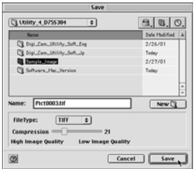 KONICA MINOLTA DIMAGE IMAGE VIEWER UTILITY FOR DIMAGE S304 - Click the "Save an Image" button in the main window. - 1