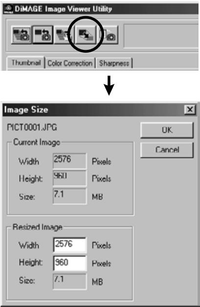 KONICA MINOLTA DIMAGE IMAGE VIEWER UTILITY FOR DIMAGE S304 - To Change the Image Size: - 1