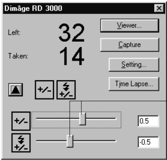KONICA MINOLTA DIMAGE RD3000 SOFTWARE - Use the mouse to drag the sliders and change the exposure/flash correction values. - 1