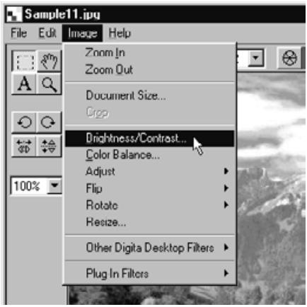 KONICA MINOLTA DIMAGE RD3000 SOFTWARE - On the Image menu, click Brightness/Contrast. - 1