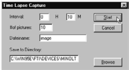 KONICA MINOLTA DIMAGE RD3000 SOFTWARE - Click the Time Lapse button. - 4
