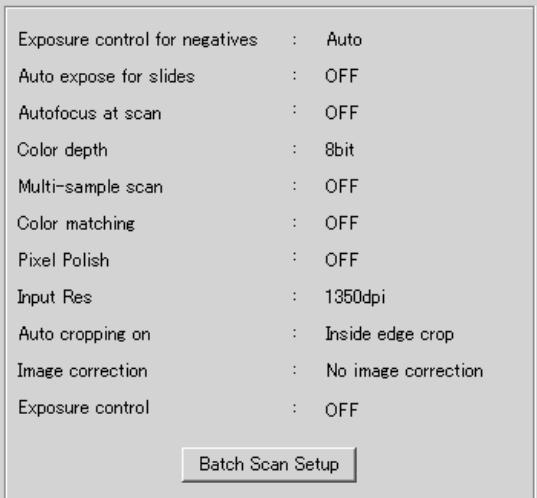 KONICA MINOLTA DIMAGE SCAN 1.1 - Batch scan settings - 2
