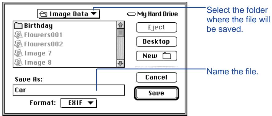 KONICA MINOLTA DIMAGE V SOFTWARE-MAC - SAVING IMAGES - 1