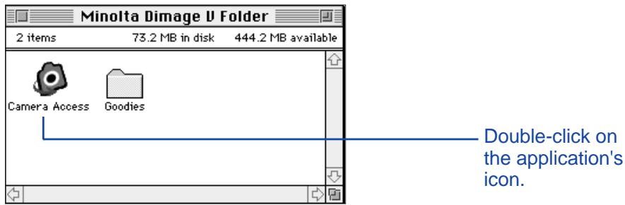 KONICA MINOLTA DIMAGE V SOFTWARE-MAC - LAUNCHING THE SOFTWARE - 1