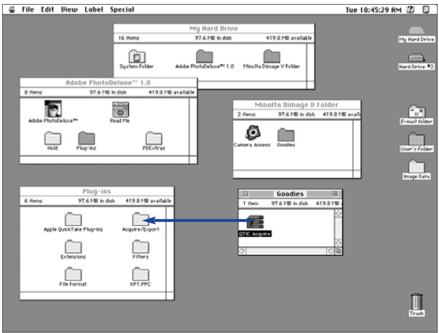 KONICA MINOLTA DIMAGE V SOFTWARE-MAC - INSTALLING THE QTIC PLUG-IN MODULE - 1