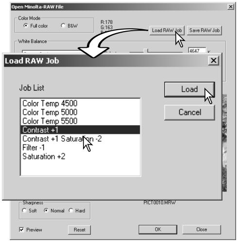 KONICA MINOLTA DIMAGE VIEWER VER2.2 - LOADING RAW JOBS - 1