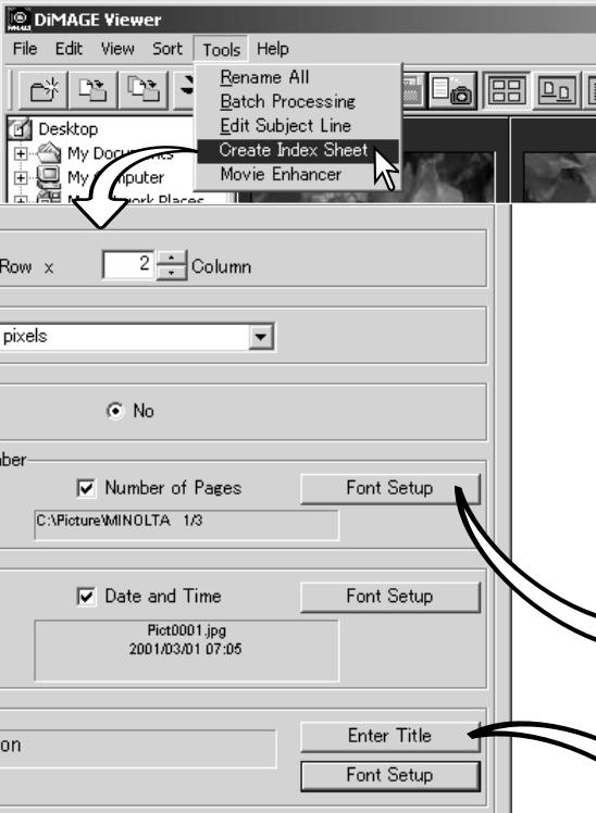 KONICA MINOLTA DIMAGE VIEWER VER2.3 - CREATING AN INDEX SHEET - 1