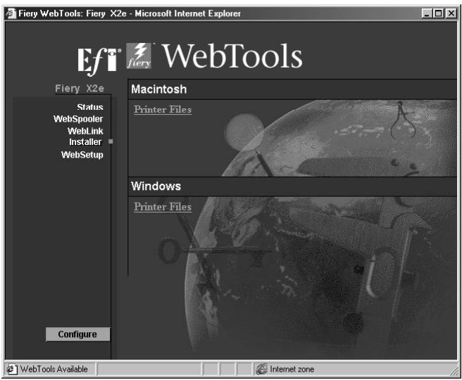 KONICA MINOLTA FIERY X2E FOR CF910 - Using the Installer WebTool - 1