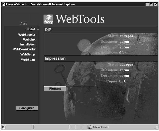 KONICA MINOLTA FIERY X3E FOR CF2001/CF1501 - Vérification du statut du Fiery X3e à l'aide du WebTool Statut - 1