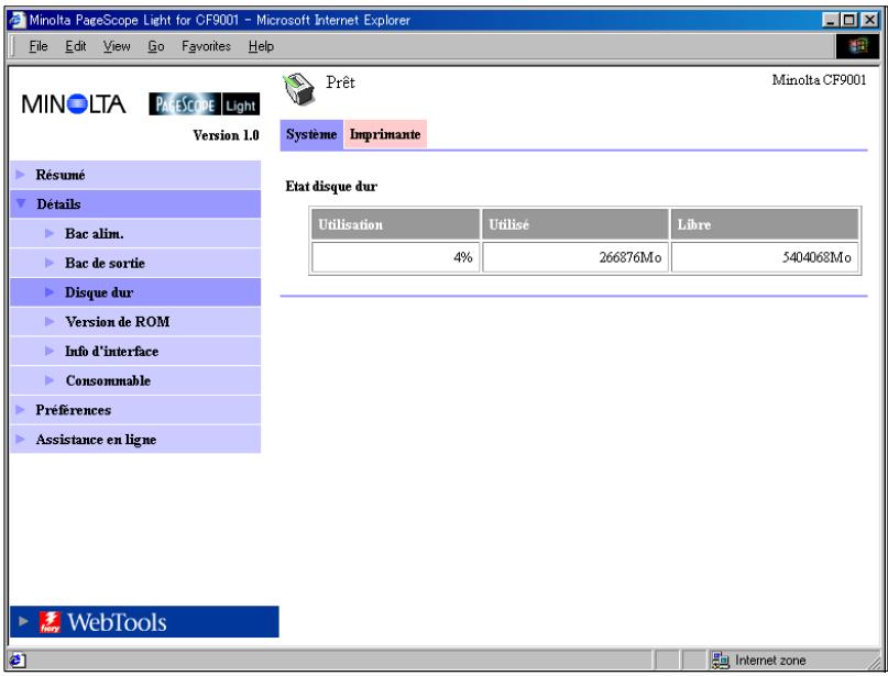 KONICA MINOLTA FIERY X3E FOR CF9001 - Etat du disque dur - 1