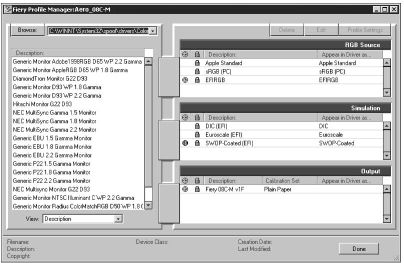 KONICA MINOLTA FIERY X3E FOR CF9001 (VER.2.0) - Start ColorWise Pro Tools and click Profile Manager. - 1