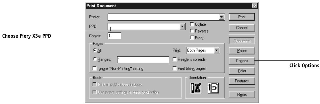 KONICA MINOLTA FIERY X3E FOR CF9001 (VER.2.0) - To Select Print Options in Pagemaker 6.5 - 1