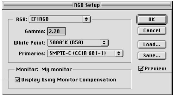 KONICA MINOLTA FIERY X3E FOR CF9001 (VER.2.0) - Choose Color Settings>RGB Setup from the Photoshop 5.x File menu. - 1