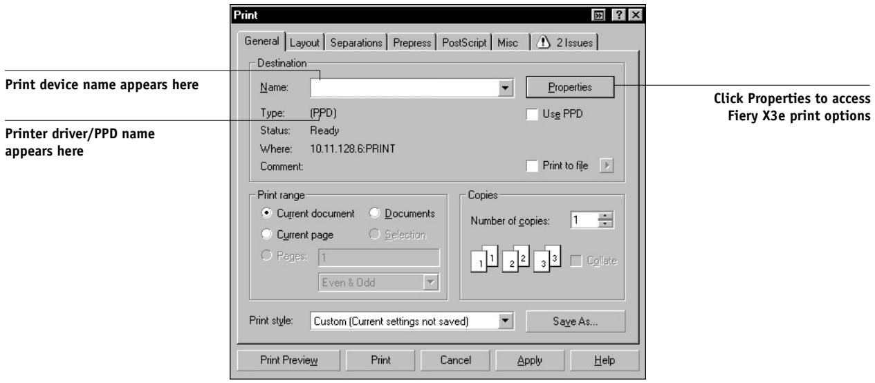 KONICA MINOLTA FIERY X3E FOR CF9001 (VER.2.0) - TO SELECT PRINT OPTIONS WHEN PRINTING FROM CORELDRAW - 1