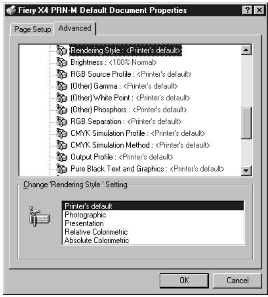 KONICA MINOLTA FIERY X4 FOR CF910 - Setting color management print options for Windows NT 4.0 - 1