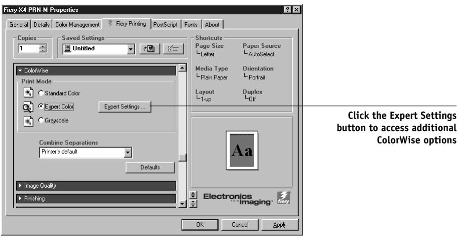 KONICA MINOLTA FIERY X4 FOR CF910 - Setting color management print options for Windows 95/98 - 2