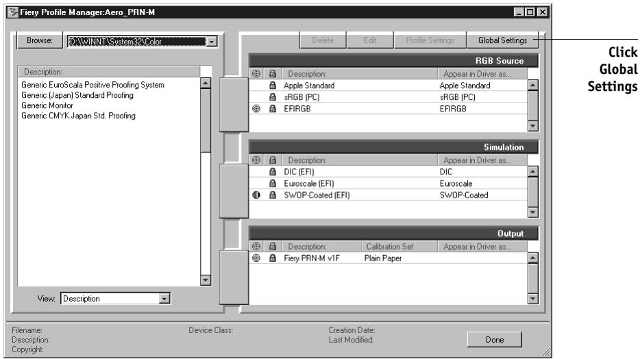 KONICA MINOLTA FIERY X4 FOR CF910 - TO CHANGE THE GLOBAL SETTINGS: - 1