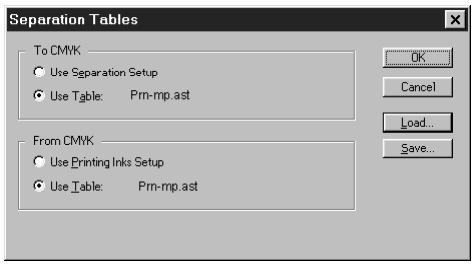 KONICA MINOLTA FIERY ZX-2100 FOR CF910 - TO LOAD THE SEPARATION TABLES FOR PHOTOSHOP 4.0: - 2