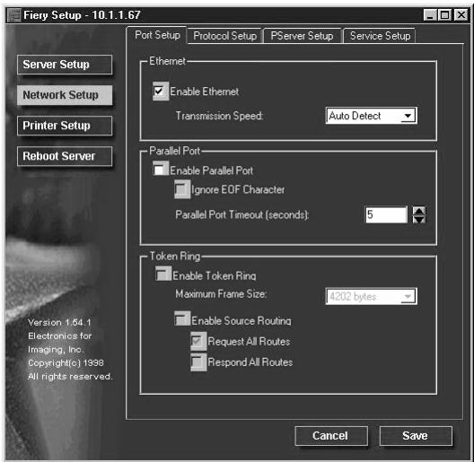 KONICA MINOLTA FIERY ZX-2100 FOR CF910 - TO CONFIGURE PORT SETUP: - 1