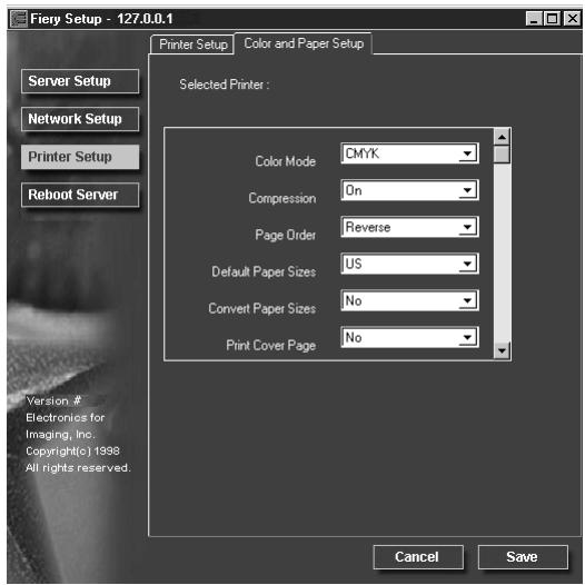 KONICA MINOLTA FIERY ZX-3300 FOR CF910 - TO SET COLOR AND PAPER SETUP OPTIONS: - 1