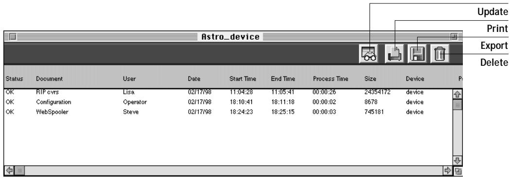 KONICA MINOLTA FIERY ZX-3300 FOR CF910 - Using the Job Log - 2