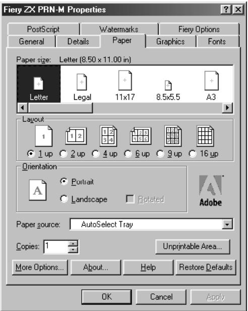 KONICA MINOLTA FIERY ZX-3300 FOR CF910 - Setting options and printing from Windows 95 - 1