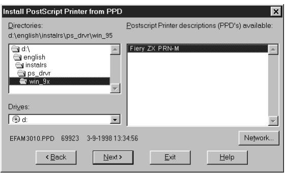 KONICA MINOLTA FIERY ZX-3300 FOR CF910 - Setting up PostScript printing with Windows 95 - 3