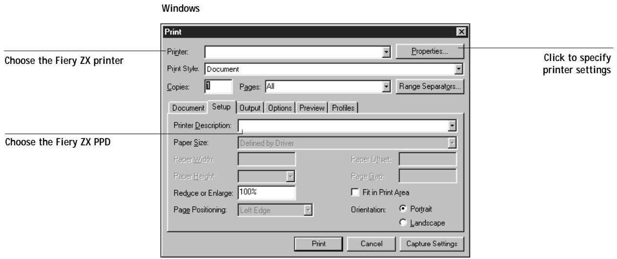 KONICA MINOLTA FIERY ZX-3300 FOR CF910 - Selecting options when printing - 1