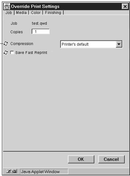 KONICA MINOLTA FIERY ZX-3300 FOR CF910 - Overriding job option settings - 1