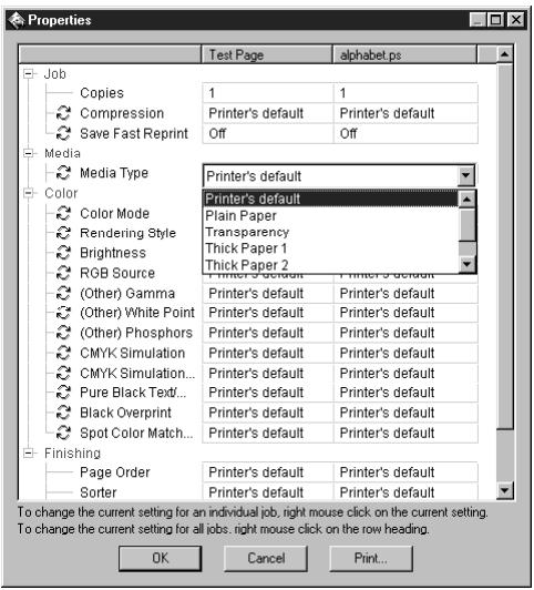 KONICA MINOLTA FIERY ZX-3300 FOR CF910 - Viewing and overriding print settings - 2