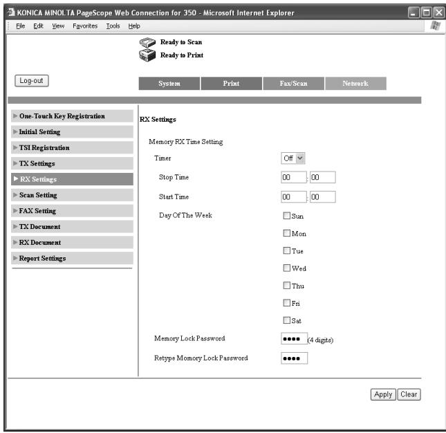 KONICA MINOLTA FK 503 - To specify the RX settings - 1