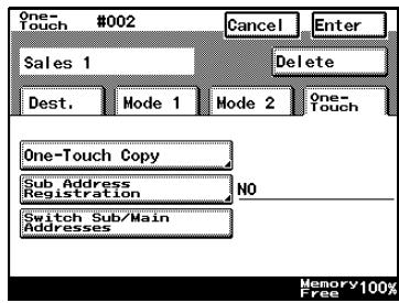 KONICA MINOLTA FK 503 - Registering/deleting a secondary destination - 1
