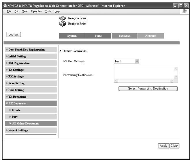 KONICA MINOLTA FK 503 - To specify the processing of other received documents - 1