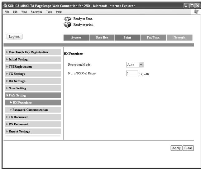 KONICA MINOLTA FK 503 - To specify the reception function settings - 1