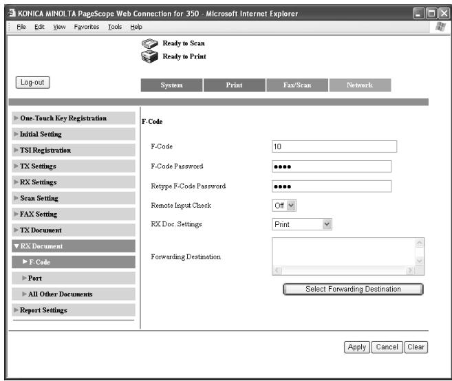 KONICA MINOLTA FK 503 - Specify the various settings, and then click [Apply]. - 1