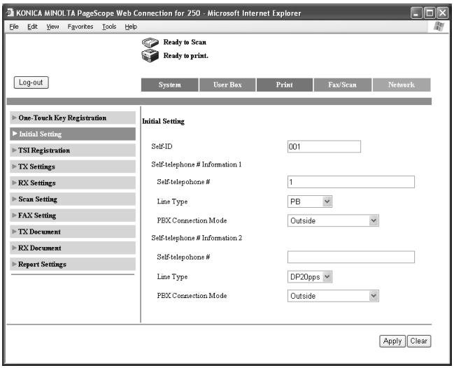 KONICA MINOLTA FK 503 - To specify the machine telephone number - 1