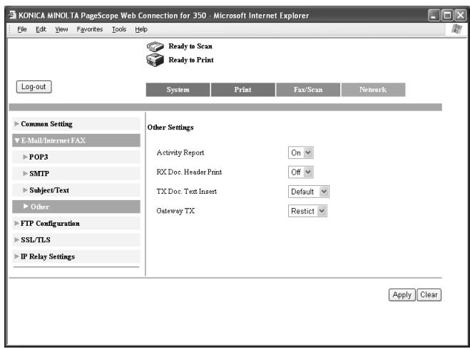KONICA MINOLTA FK 503 - To specify other settings - 1