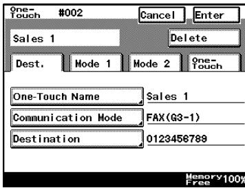 KONICA MINOLTA FK 503 - Changing and Deleting One-Touch Keys - 2