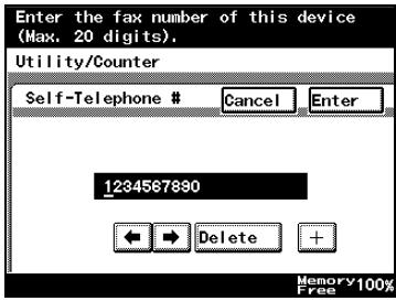 KONICA MINOLTA FK 503 - How to Set up the FAX Telephone Number Information - 3